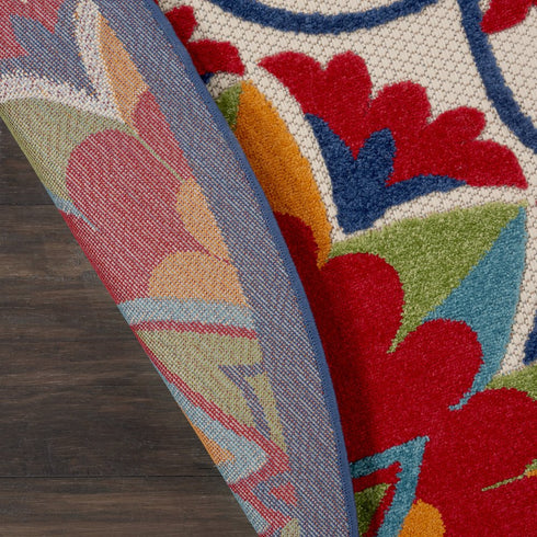 Red and Multicolor Indoor Outdoor Runner Rug